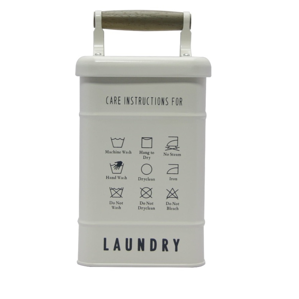Better Homes & Gardens Small Metal Laundry detergent Holder Laundry Caddy, White
